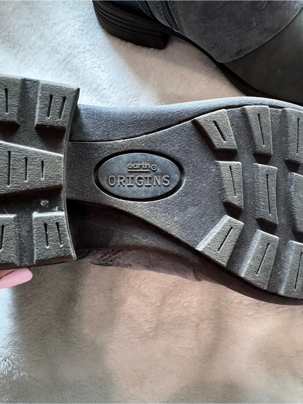 Earth Origins Women’s Gray Ankle Boots Size 9 | Buckle Side Zip Moto Booties